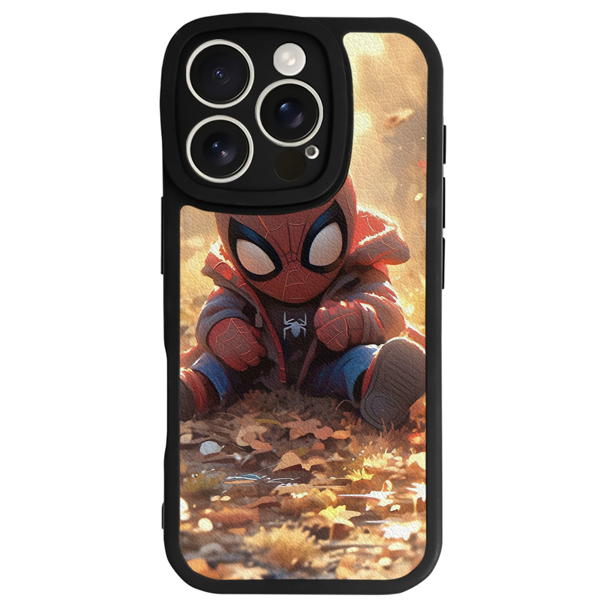 （画像用） Spider Man スパイダーマン 【iPhone 16シリーズ対応】シリコンスマホケース（レザー調） 材質：シリコン